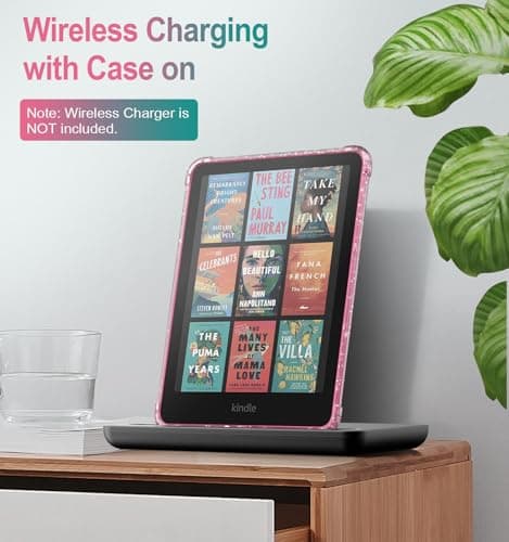 MoKo Case for All-new 7" Kindle Paperwhite (12th Generation-2024) and Kindle Colorsoft Signature Edition 2024 Ultra Thin Clear Flexible Transparent TPU Skin Bumper Back Cover Shell, Clear Glitter — view 4