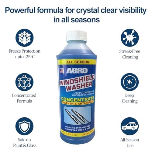 ABRO Windshield Washer Concentrate - 473ml, 2-in-1 All-Season Cleaner & Anti-Freeze, Up to -25°F (-31.5°C) Freeze Protection, Streak-Free Cleaning, Bug and Tar Removal — view 5