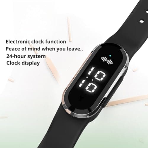 Buzz Defense Bracelet, Rechargeable Waterproof Adjustable Wristband with 3 Adjustable Modes, Digital Light Display for Outdoor Travel & Night Rest, Silent Long-Lasting Protection (Black) — view 5