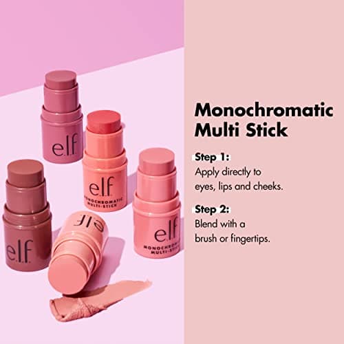 e.l.f. Monochromatic Multi Stick, Travel-Sized Luxuriously Creamy & Blendable Color, For Eyes, Lips & Cheeks, Vegan & Cruelty-Free, Dazzling Peony, 0.17 Oz — view 3