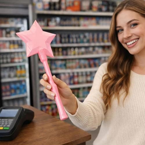Fairy Pay Wand – 3D Printed Wand Tap to Pay, Star Tap Holder for Contactless NFC Transactions, Magic Fairy Payment Tool for Contactless Card Terminal Use (Light Purple) — view 2