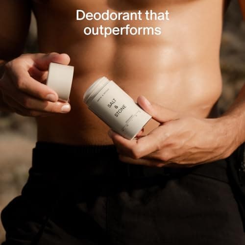 Salt & Stone Aluminum Free Deodorant | Extra Strength 48 Hour Protection for Women & Men | Made with Seaweed Extracts, Niacinamide & Prebiotics | Santal & Vetiver — view 5