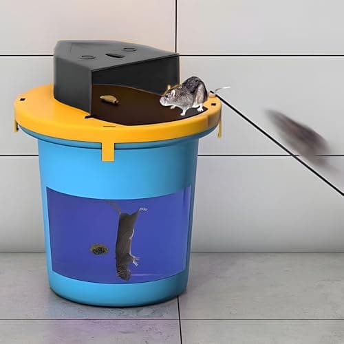 Mouse Trap Bucket Flip Lid,Auto Reset,5 Gallon Bucket Compatible,Humane Automatic Mouse Trap with Flip Slide Lid Reusable for Shed/Basement/Outdoor — view 2