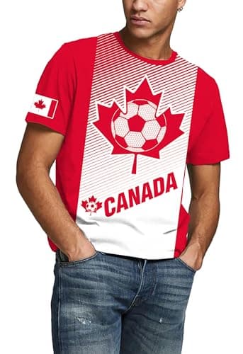 MEESHEEP Canada Shirt Men Canadian 2026 World Soccer Fans T-Shirts Football Jersey Short Sleeve Tops — view 4