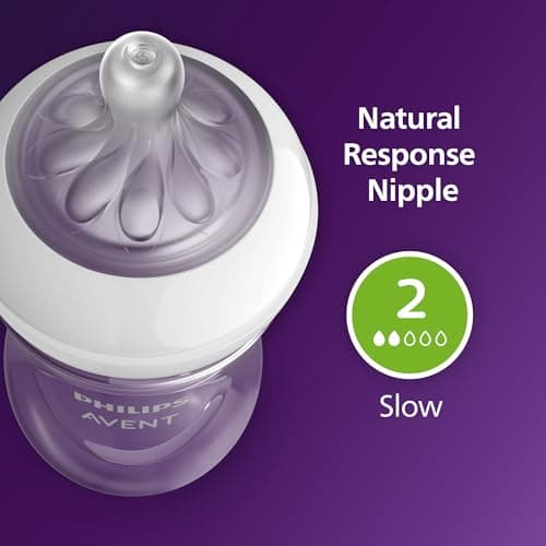 Philips Avent Natural Baby Bottle with Natural Response Nipple (Slow Flow, Flow 2), 4oz, 3-pack, SCY900/03 — view 6