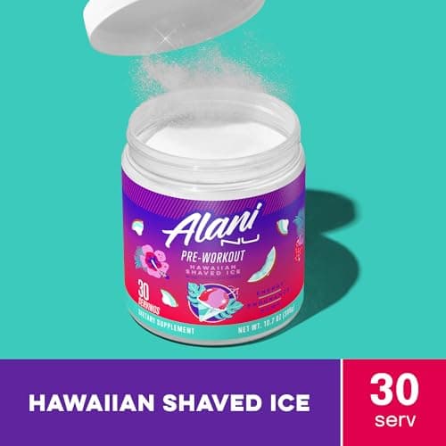 Alani Nu Pre-Workout Supplement Powder for Energy, Endurance, and Pump, Hawaiian Shaved Ice, 30 Servings (Packaging May Vary)