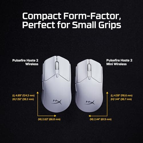 HyperX Pulsefire Haste 2 Mini – Wireless Gaming Mouse for PC Compact Lightweight Bluetooth 2.4GHz Black — view 7