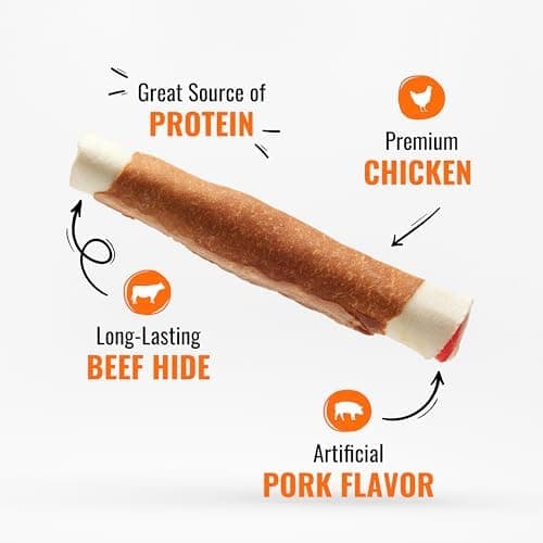 Good 'n' Fun Rolls Long-Lasting Dog Treat, For Large Dogs, With Real Proteins, Beef Hide and Premium Chicken, Supports Dental Health, Mental Stimulation, 2 count — view 12