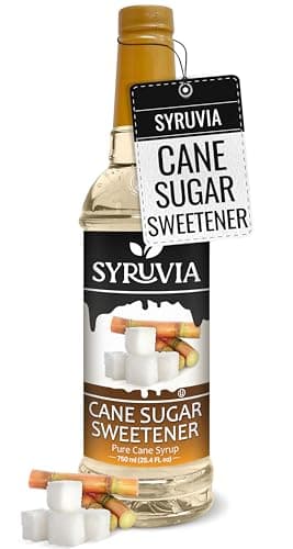 Syruvia Cane Sugar Sweetener Syrup for Coffee – Natural Sweetness, 25.4 fl oz, Kosher, Gluten Free, Ideal for Cane Sugar Sweetener Coffee & More, No Coloring