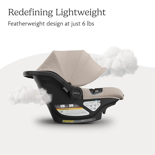 UPPAbaby Aria V2 Lightweight Infant Car Seat - Load Leg + Anti-Rebound Panel - Infant Insert + All-Weather FootCover Included - Direct Stroller Attachment- Ada (Sandstone) — view 3