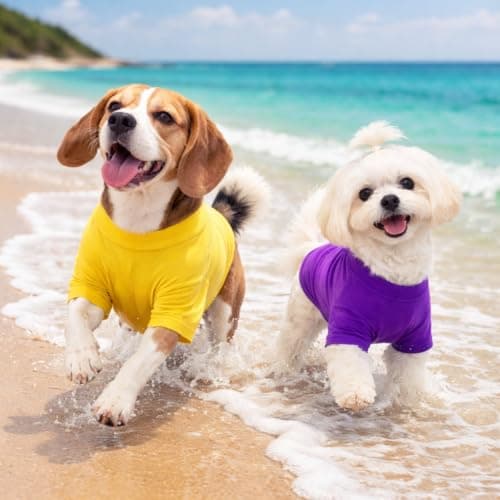 Lovelonglong Bulldog Clothes Dog Clothing Blank T-Shirt Tee Shirts for French Bulldog English Bulldog American Pit Bull Pugs 100% Cotton Skin Care White B-M — view 8