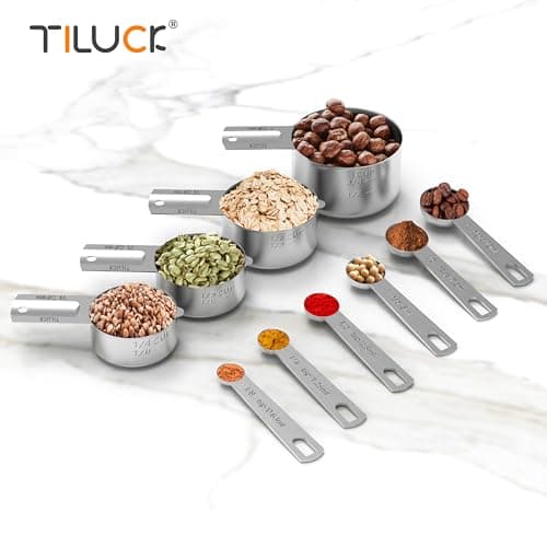 TILUCK Stainless Steel Measuring Cups & Spoons Set, Cups and Spoons,Kitchen Gadgets for Cooking & Baking (10) — view 4