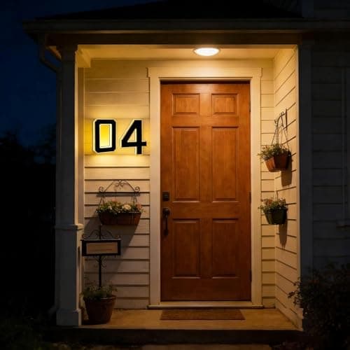 9 Inch Solar Lighted House Numbers for Outside, Light Up Waterproof LED Address Numbers Signs for Houses,2026 New Large Personalized Illuminated Exterior Modern House Numbers Light (3) — view 2