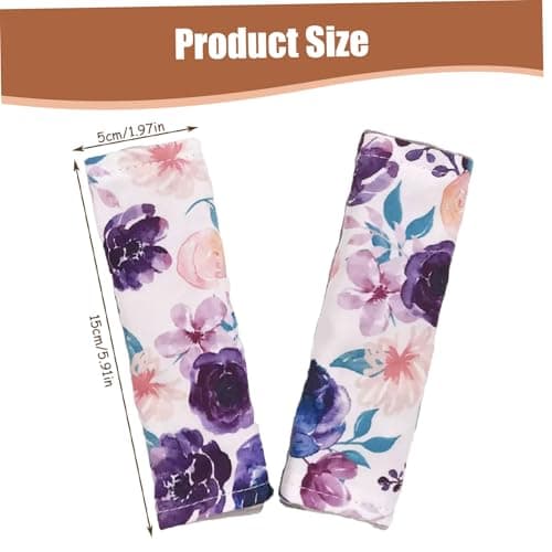 Baby Car Seat Cover, Floral Pattern Thickened Car Seat Strap Pads, Reversible Soft Baby Strap Pads for All Seats/Pushchair/Stroller Shoulder — view 4
