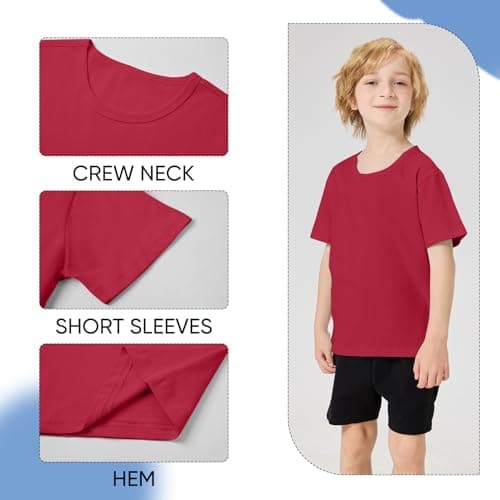 Mocolerno 6 Pack Boys Shirts Cotton Short Sleeve Shirts for Boys Kids T Shirts Clothes Youth Summer Tops for Toddler(2T-14Y) — view 4