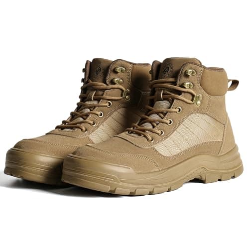 ANGRYRAM Steel Toe Boots for Men Women Lightweight Comfortable Steel Toe Shoes Puncture Proof Slip Resistant Construction Work Boots for Men Indestructible Safety Work Shoes