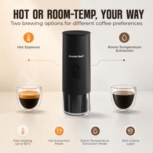 Portable Electric Espresso Machine, Mini Self-Heating Travel Coffee Maker for Ground Coffee & NS Capsules, Ideal for Camping, RV, Hiking & Office — view 4