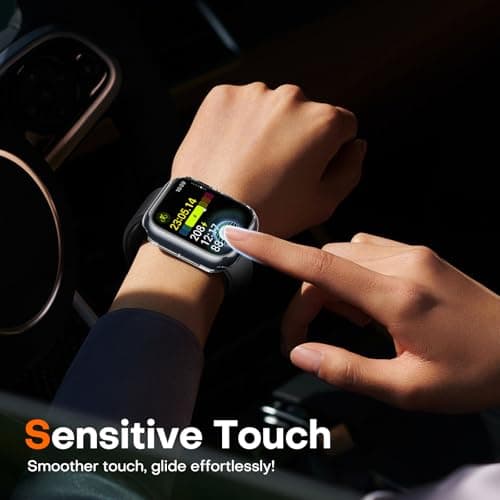 TAURI 2 Pack Hard Case for Apple Watch Series 11/10 42mm, with PC Tempered Glass Screen Protector, [Scristant Resistant] [Overall Protection] Slim Cover for iWatch S11 / S10 42mm, Clear — view 4