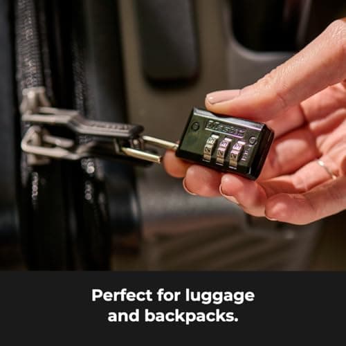 Master Lock Black Combination Padlock, Indoor Gym Locker Lock with Customizable 3-Digit Code for Luggage, Backpacks, Cabinets, 647BLKEC — view 8