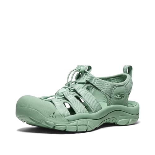 KEEN Women's Newport H2 Closed Toe Water Sandals, Monochrome/Granite Green, 9