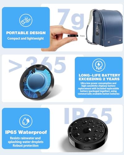 Air Tags for Android,Air Tags-1 Pack Android,Android Tracker Tags,2 Year Battery Life,Google Find Trackers for Google'S Find Hub App,IP65 Waterproof Luggage Tracker Android for Keys,Wallets,Luggage — view 3