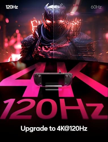 JSAUX 4K@120Hz Docking Station for Steam Deck/OLED/ROG Ally X/Legion Go/MSI Claw, 5-in-1 Dock for Steam Deck OLED with HDMI, 100Mbps Ethernet, Dual USB A 2.0 and 100W USB C Port （HB0602S Upgraded） — view 2
