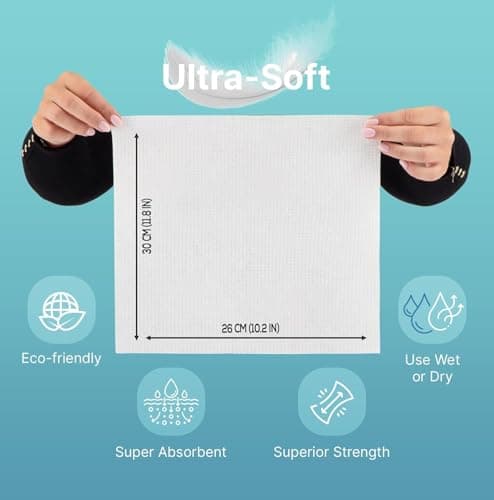 Nat.&Co. Derma Care Pro 100% USDA Biobased Material XL Towel - Professional Grade Extra Large Face Towels - Bio-Based Towel, Makeup Remover Dry Wipes, Facial Wash Cloths for Sensitive and Clean Skin — view 5