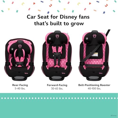 Disney Baby Grow and Go All-in-One Convertible Car Seat, Infant to Toddler Carseat, Midnight Minnie 2