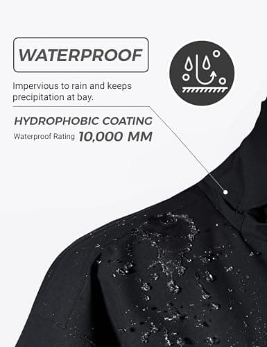 Wantdo Men's Ski Coats Winter Jacket for Men Waterproof Plus Ski Jacket Windproof Parka with Hood Black 2XL — view 4