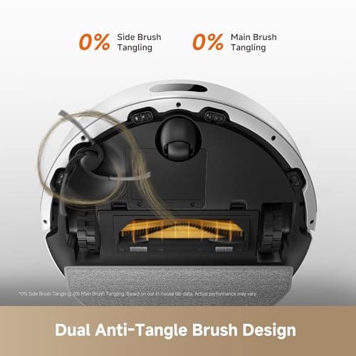 DREAME D20 Air Plus Robot Vacuum and Mop Combo with 20,000Pa Suction, 120 Days Hands-Free, Anti-Tangling Tech, Auto-Emptying Dock, Deep Carpet Cleaning and Smart Navigation, White — view 4