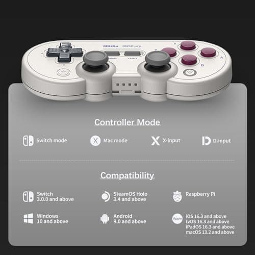 AKNES 8Bitdo SN30 Pro Bluetooth Controller, Hall Effect Joystick Update, Gaming Controller Compatible with Apple, Switch, Windows, Steam Deck, Android and Raspberry Pi - G Classic Edition — view 2