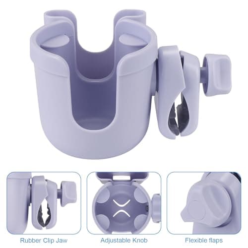 Accmor Stroller Cup Holder with Phone Holder, Bike Cup Holder, Universal Cup Holder for Uppababy Nuna Doona Strollers, 2-in-1 Cup Holder for Walker, Wheelchair, Scooter — view 3