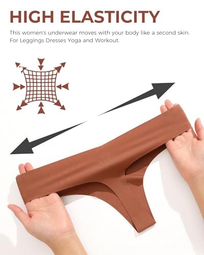 READY TO LOVE Underwear Womens Seamless Thongs Sexy Lingerie No Show Panties V-Waisted Ladies Tangas Women's Clothing 6 Pack — view 5