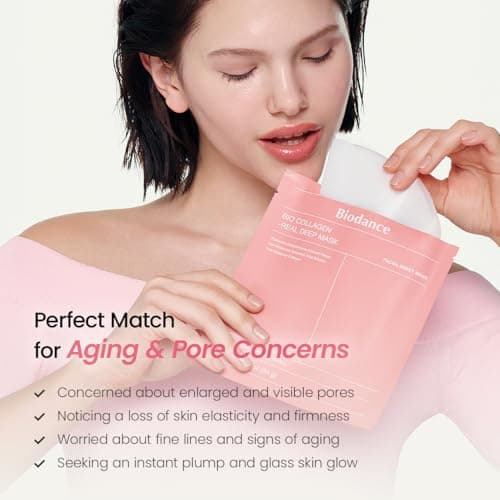 BIODANCE Bio-Collagen Real Deep Mask, Hydrating Overnight Hydrogel Face Mask, Pore Minimizing, Elasticity, Plumping, Travel Essentials & Self Care Gifts for Women, Korean Skin Care | 1.19oz(34g) x 4ea — view 5