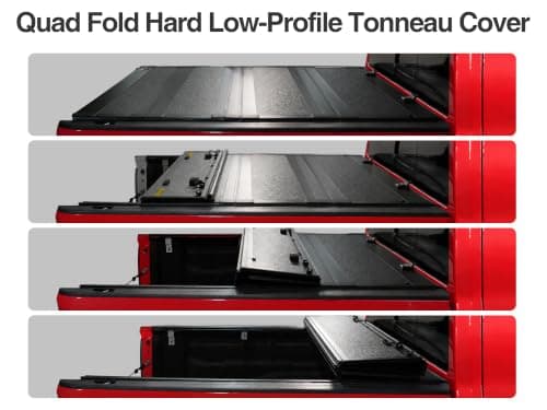 TRUXEN Hard Folding Low Profile Tonneau Cover Truck Bed Cover Quad Fold for Chevy Silverado 1500/GMC Sierra 1500 2019-2026 5'8" Bed Accessories, Heavy Duty Waterproof No Drill Truck Bed Cover — view 3