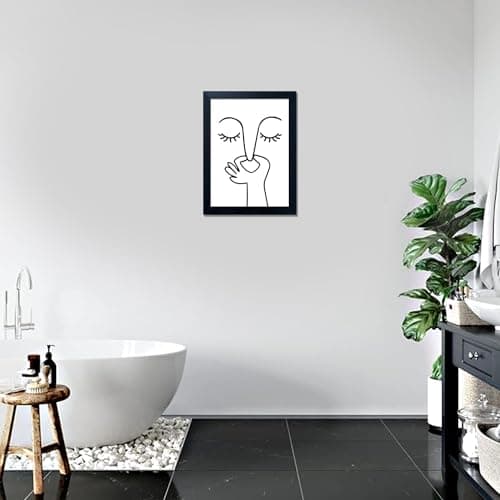Black and White Bathroom Wall Decor Bad Smell Humorous Wall Art Funny Guest Toilet Picture Print Painting Modern Minimalistic Bathroom Sign — view 5