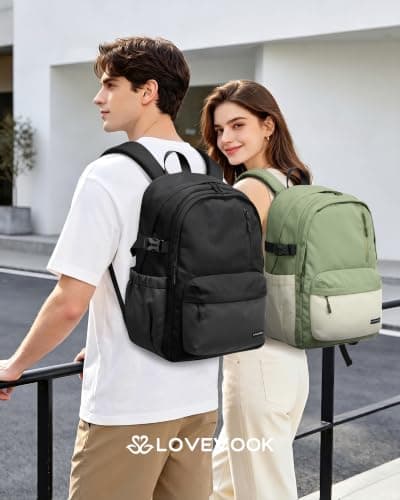 LOVEVOOK Laptop Backpack for Men Women with Giant Tumbler Holder Pocket — view 5