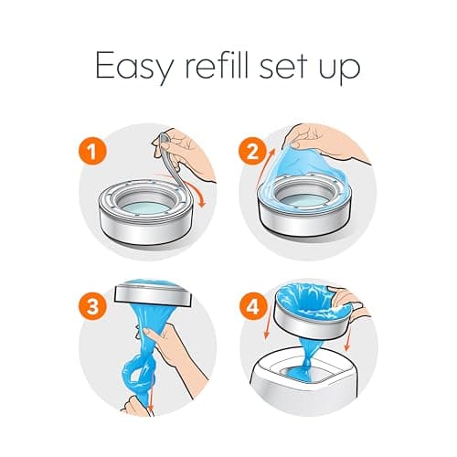 Diaper Genie Essentials Round Refill 4-Pack | Holds Up to 1280 Newborn Diapers | Features Unscented Continuous Film | Compatible with Diaper Genie Complete and Expressions Pails — view 6