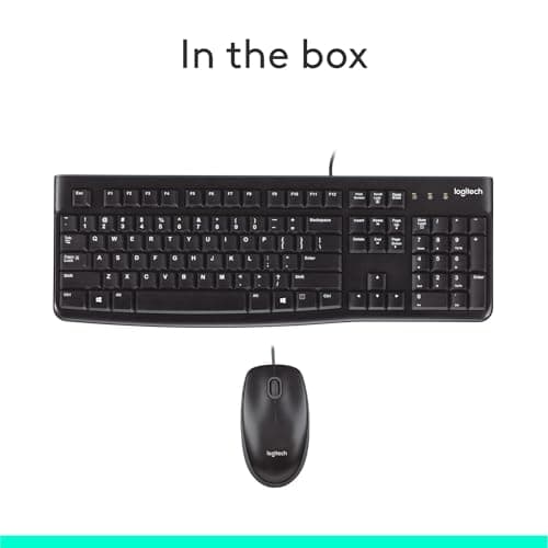 Logitech MK120 Full Size Wired Keyboard and Mouse Combo - Black — view 8
