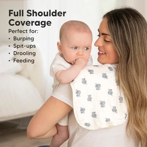 5-Pack Muslin Burp Cloths Baby Boy, Girl - Very Absorbent Baby Burp Cloth Rags, 8-Layers Viscose Derived from Bamboo Cotton Muslin Towel, Super Soft Spit Up Rags, No Shrink Washcloths (The Wild) — view 2