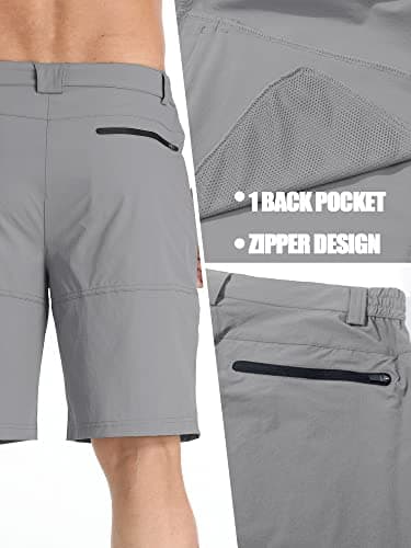 TACVASEN Men's Cargo Shorts Golf Dress Casual Lightweight Quick Dry Water Resistant Summer Work Hiking Shorts Fishing Light Grey 34 — view 6