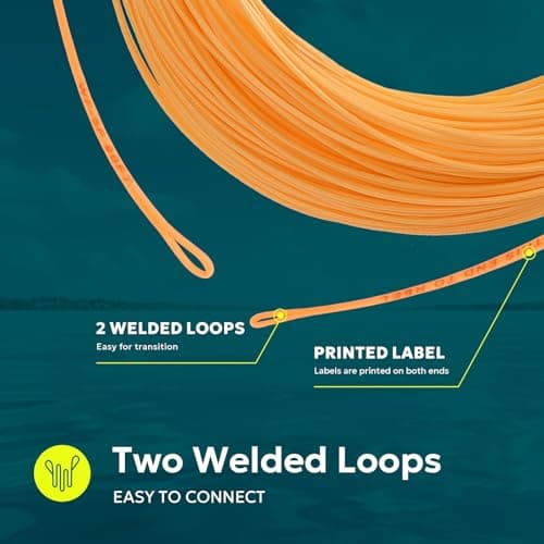SF Fly Fishing Floating Line with Welded Loop Weight Forward Fly Lines # Orange 90FT WF7F — view 4