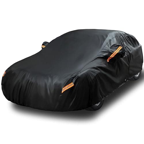 EzyShade 10-Layer Car Cover Waterproof All Weather. See Vehicle Size-Chart for Accurate Fit. Outdoor Full Exterior Covers for Automobiles Sedan Hatch. Rain Sun Snow. Black, Size A0 (See SizeChart)