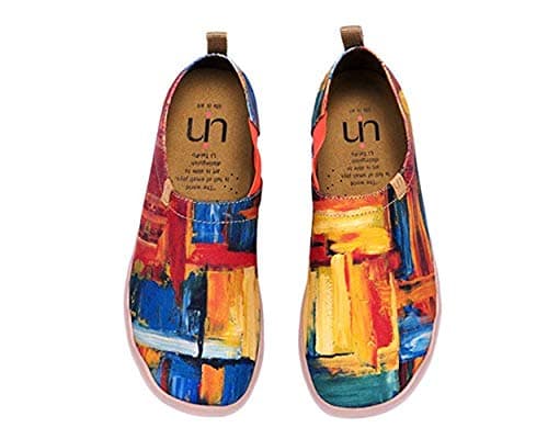 UIN Men's Walking Travel Shoes Slip On Canvas Casual Loafers Lightweight Comfort Art Painted Fashion Sneaker