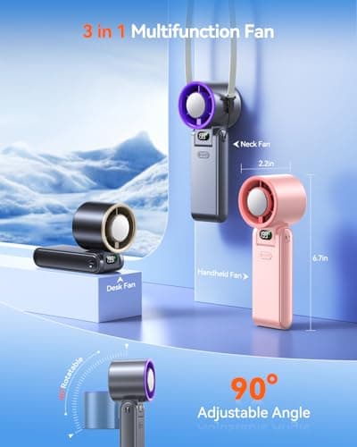 Portable Handheld Turbo Fan with Ice Cooler, 199 Speed Personal Fan,5500mAh Rechargeable,20H Cooling Time,20000 RPM Powerful Silent Motor, Summer Essential for Travel/Outdoor/Office, Grey Purple — view 5
