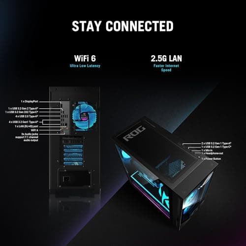 ASUS ROG GM700 (2025) Gaming Desktop PC, AMD Ryzen™ 7 9800X3D Processor, AMD® Radeon™ RX 9070 XT Prime OC, 2TB M.2 NVMe™ PCIe® 4 SSD, 32GB DDR5 RAM, Windows 11 Home, GM700TZ-MS777 — view 6