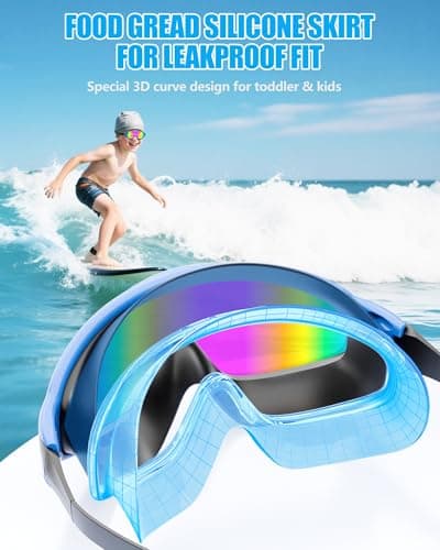 Aegend New Kids 2 Pack Wide View Swim Goggles, Anti-Fog/UV No Leak Goggles with Ear Plugs Kids 3-14 — view 5