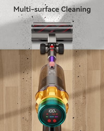 Cordless Vacuum Cleaner, 600W 50KPA Powerful Suction, XL Dust Cup Vacuum Cleaners with 4 Modes, Max 65 Mins,Self-Standing,Anti-Tangle Brush, Lightweight Stick Vacuum for Pet Hair, Hard Floors, Carpet — view 4