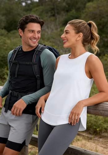 Women's Sleeveless Workout Tops Breathable Lightweight Active Tennis Yoga Shirts Athletic Running Tank Tops for Women, 0-white, X-Large — view 2