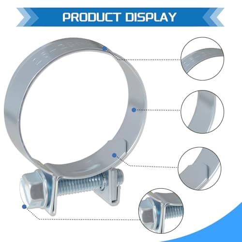 JTAREA 36PCS 8-18MM Fuel Injection Hose Clamps Assortment Kit 6Values 5/16"-23/32" Gas Line Clamps Clip Pipe Clamp for Automotive Diesel Petrol Pipes — view 2